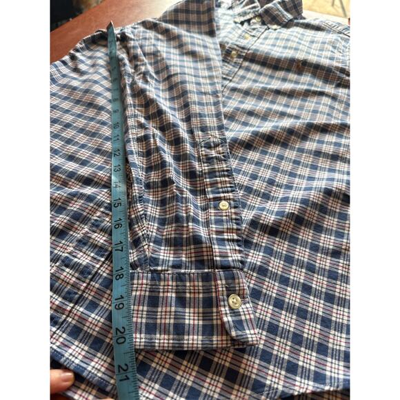 Ralph Lauren Classic Fit Shirt 👔 Mens S | Plaid Red White Blue | 100% Cotton - Picture 7 of 8